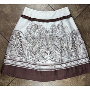 Vtg Pendleton Midi Skirt 6 Brown Cream Paisley Cottage Boho Whimsigoth Fairy